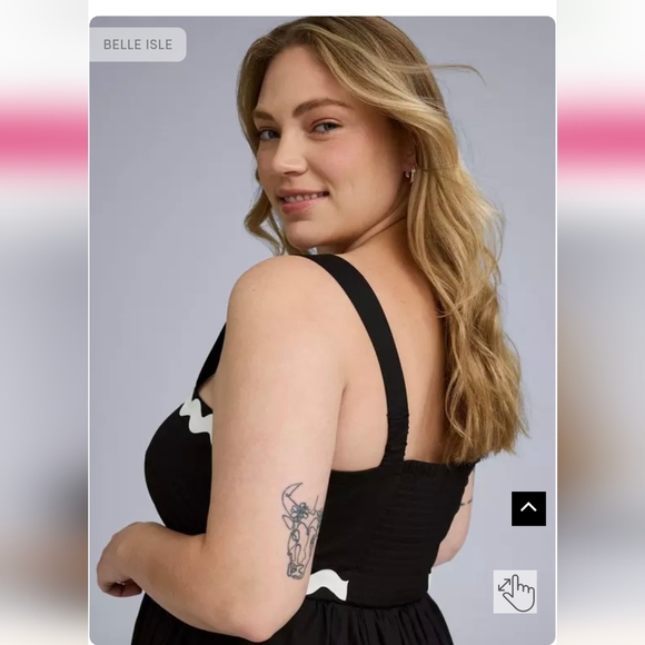 Belle Isle Maxi Babydoll  Cotton Poplin Dress Black & White Size M/L Fits L/XL - Picture 5 of 10